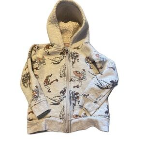 Marvel Full Zip Fleece Lined Sweatshirt 4T Spider-Man Captain America Hulk Tan